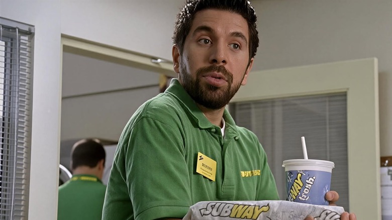 Morgan (Joshua Gomez) carrying Subway products on Chuck