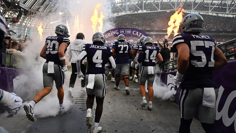The KSU Wildcats march onto the field