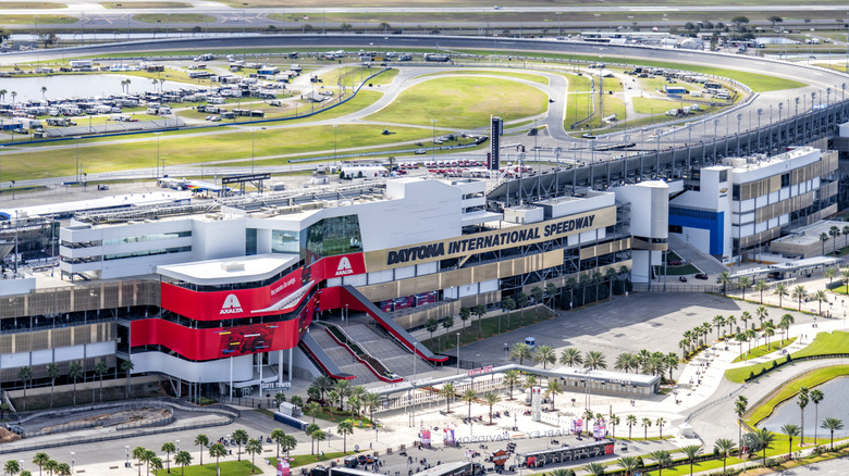 An aerial view of the Daytona International Speedway