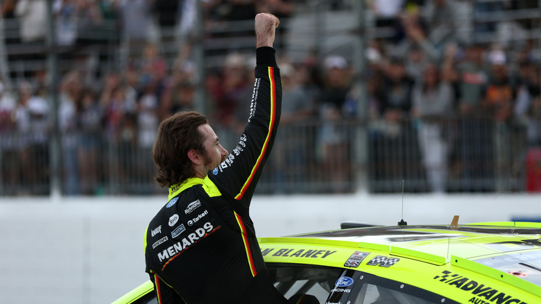 Ryan Blaney after winning a Nascar race
