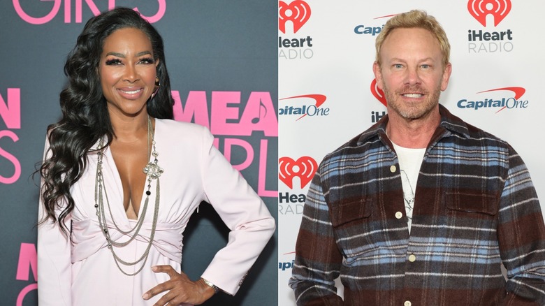Kenya Moore; Ian Ziering smiling