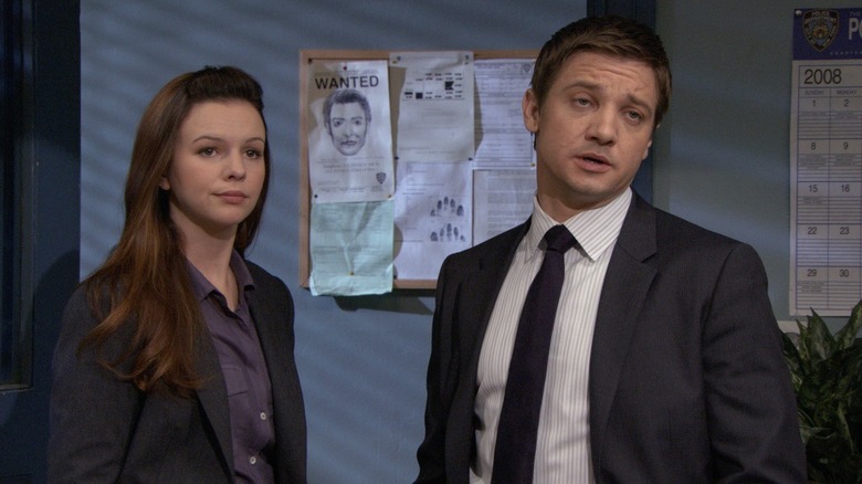 Detectives Casey Shraeger and Jason Walsh at the 2nd Precinct, speaking