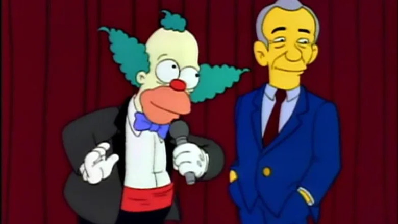 Krusty the Klown and Johnny Carson in "Krusty Gets Kanceled"