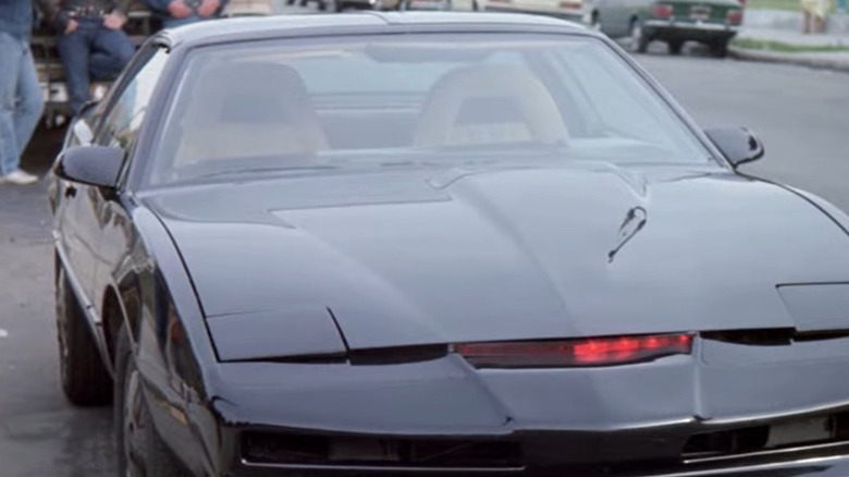 KITT, the car from Knight Rider, parked by a curb