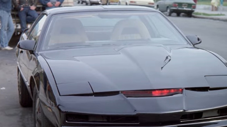 KITT, the car from Knight Rider, parked by a curb
