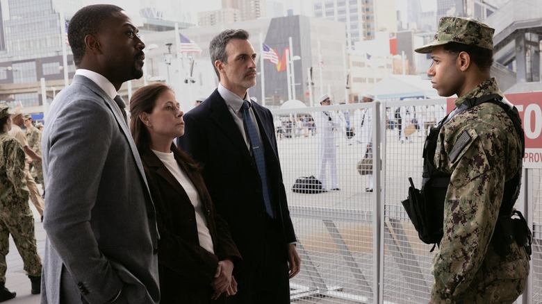 Walker, Brady, Riley and a military officer in Law and Order