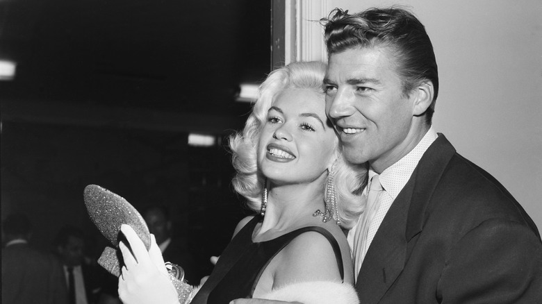 Actress Jayne Mansfield and Mickey Hargitay attend the WAIF BALL in Los Angeles, California.