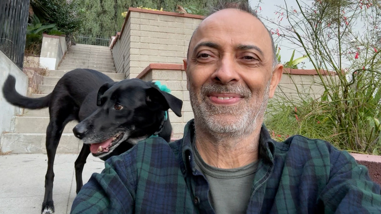 Rajeev Malhotra in a selfie with a dog