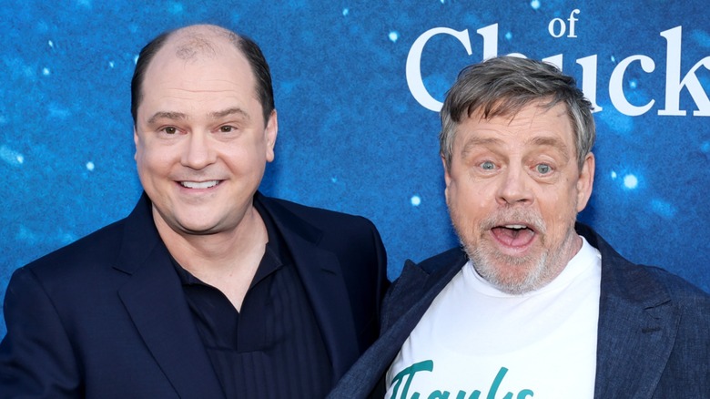 Mike Flanagan and Mark Hamill pose together at "The Life of Chuck."