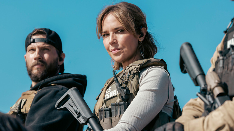 Arielle Kebbel as Belle on CBS' Yellowstone spin-off Marshals