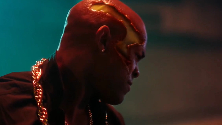 A pure gold scar is revealed on Goldface's head on The Flash.