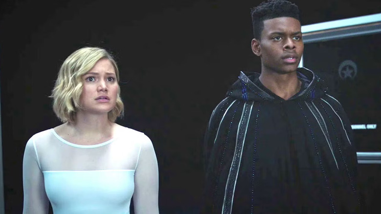 Olivia Holt and Aubrey Joseph as Tandy Bowen and Tyrone Johnson on "Cloak and Dagger"