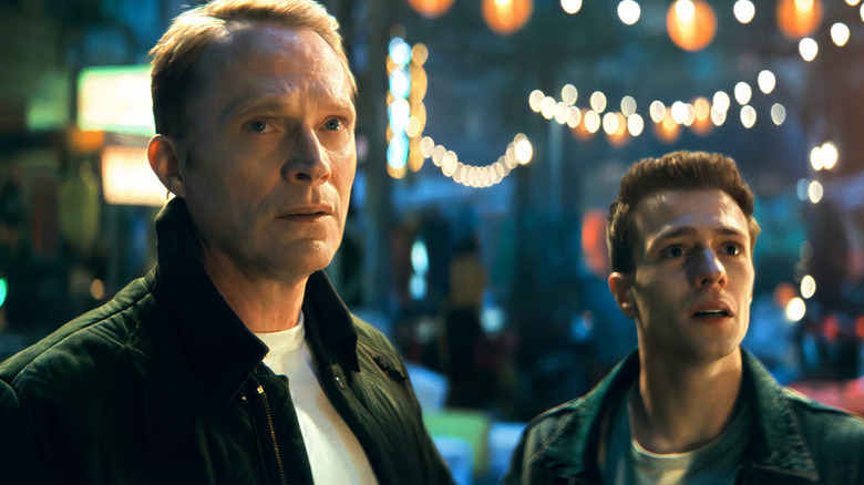 The Vision and Thomas Shepherd looking up with worry in "VisionQuest"
