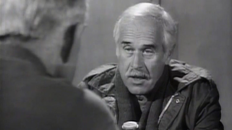 Clete Roberts interviews Sherman Potter (Harry Morgan) in M*A*S*H