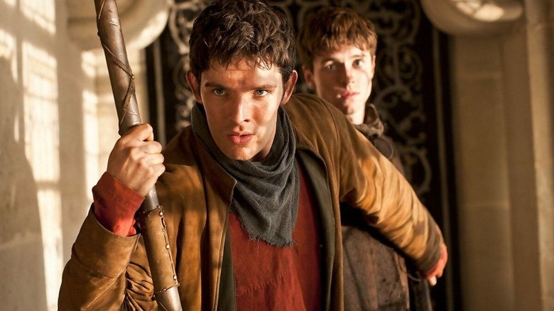 Merlin (Colin Morgan) guards one of Arthur's men on 