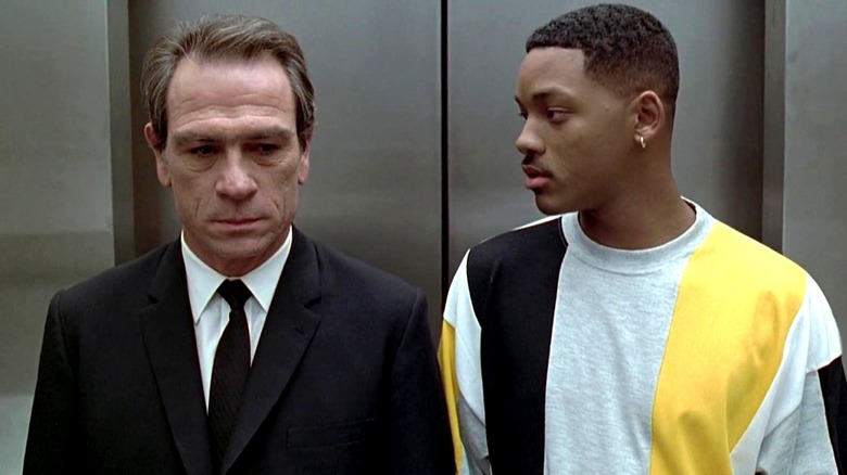 Agent J looking at Agent K in "Men in Black"