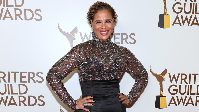 Yvette Lee Bowser on the red carpet at the Writers Guild Awards