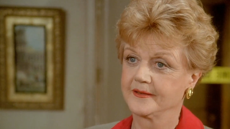 Jessica Fletcher at a crime scene in "Murder, She Wrote" (1984)