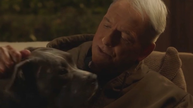 Mark Harmon as Gibbs with Lucy the dog on NCIS