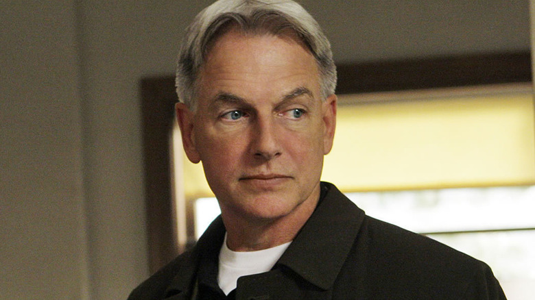 Mark Harmon's Leroy Jethro Gibbs boasting an observational expression on NCIS