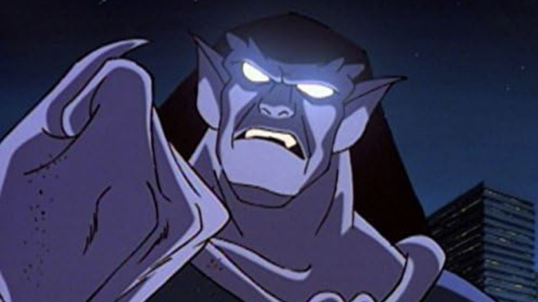 Goliath squeezing his fist as his eyes light up white in Gargoyles