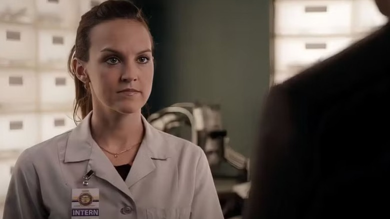 Daisy Wick looking serious on Bones