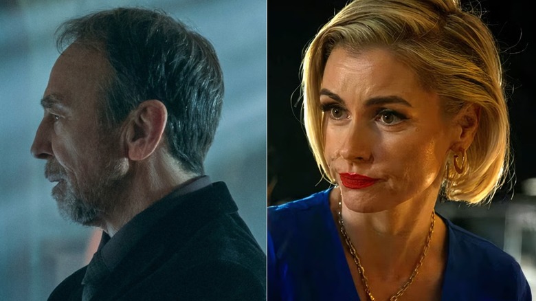 Split image of David Jensen as Wes Genrette and Brianna Brown as Hollis Robinson in "Outer Banks"