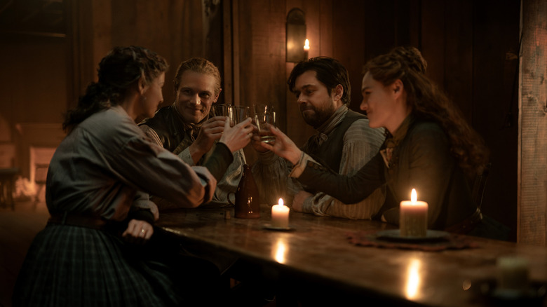 Claire, Jamie, Roger and Brianna in Outlander