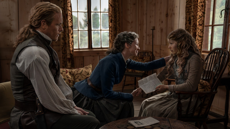 Jamie, Claire and Fanny in Outlander