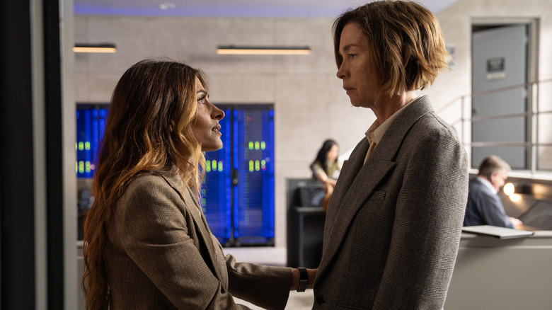 Sarah Shahi as Dr. Torabi faces Julianne Nicholson as Sinatra in Paradise