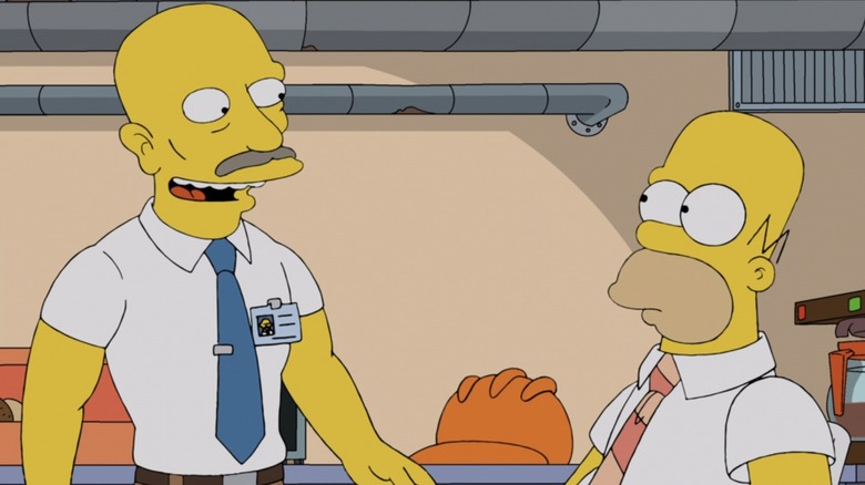 Homer's bald co-worker tries to cheer him up