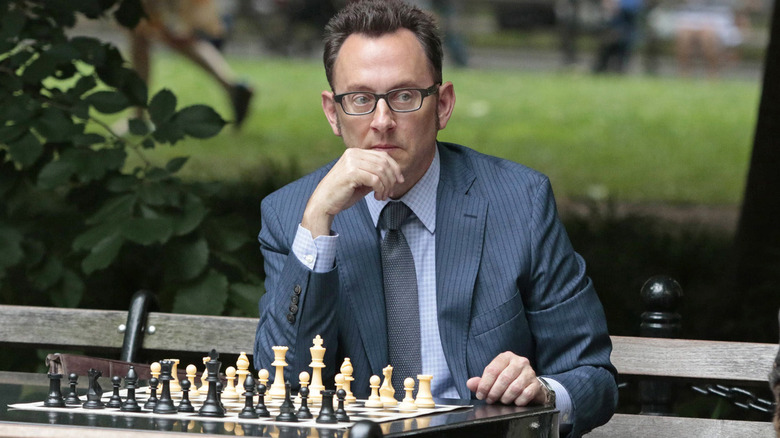 Harold (Michael Emerson) playing chess on "Person of Interest."