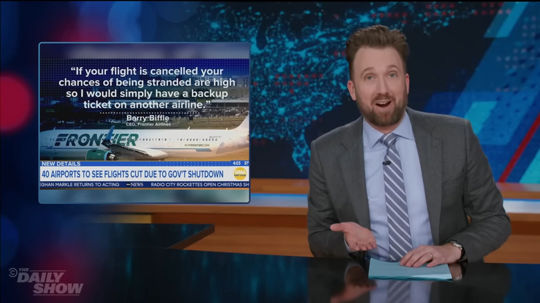 the daily show frontier airlines ticket quote