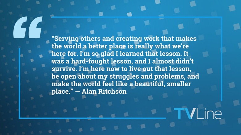 The image quote for Ritchson's QOTD