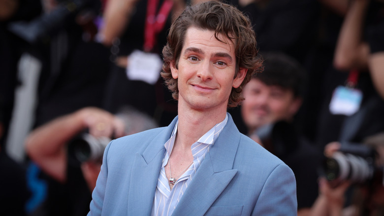 Andrew Garfield at a press event
