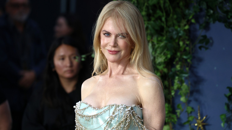 Nicole Kidman in a light blue gown attends the European Premiere of "Practical Magic 2" at Odeon Luxe Leicester Square.