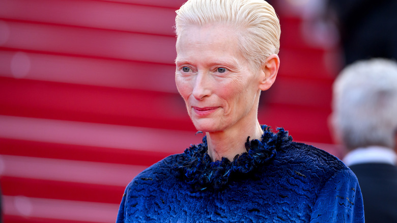 Tilda Swinton at a press event