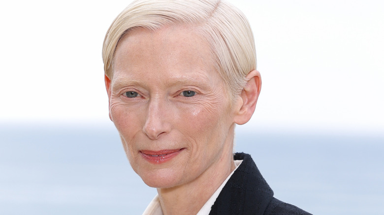 Tilda Swinton at a press event
