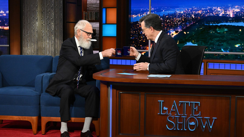 Letterman and Colbert in Late Show