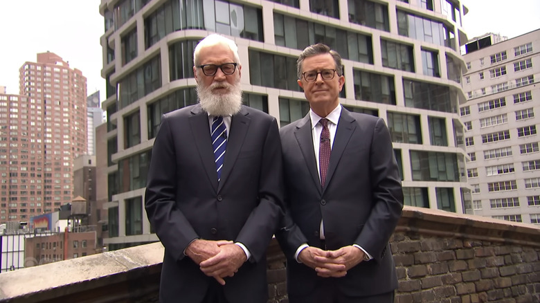 Colbert and Letterman in the Late Show