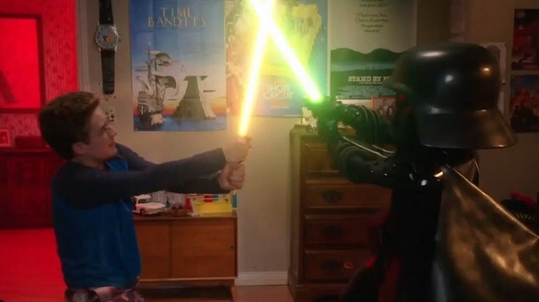 Adam Goldberg (Sean Giambrone) fights against Dark Helmet in "The Goldbergs"