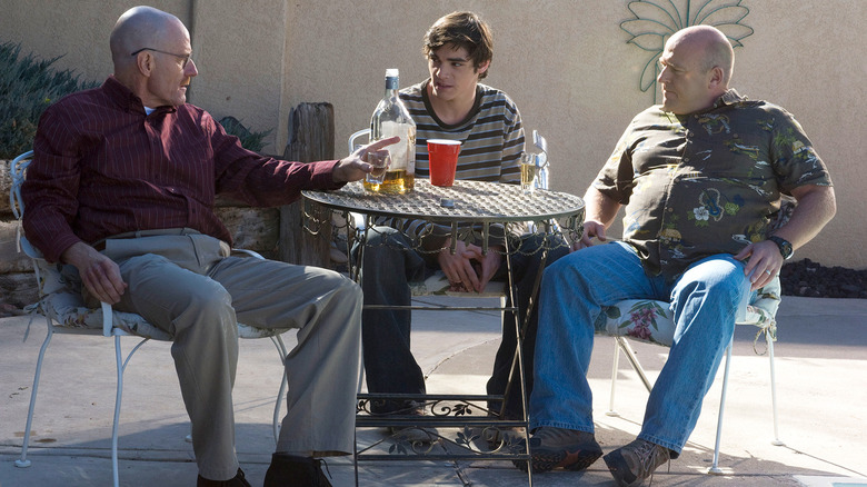 Walter, Walter Jr., and Hank on Breaking Bad
