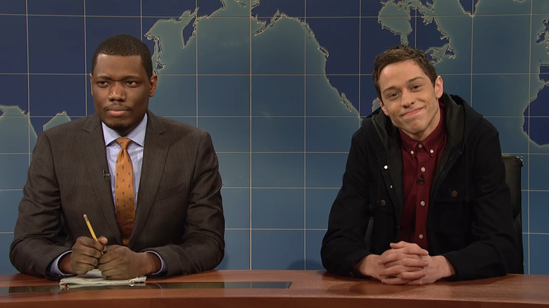 Pete Davidson and Michael Che give a Weekend Update on "Saturday Night Live"