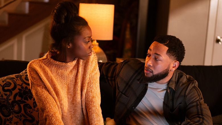 Kiesha and Emmett in The Chi Season 8