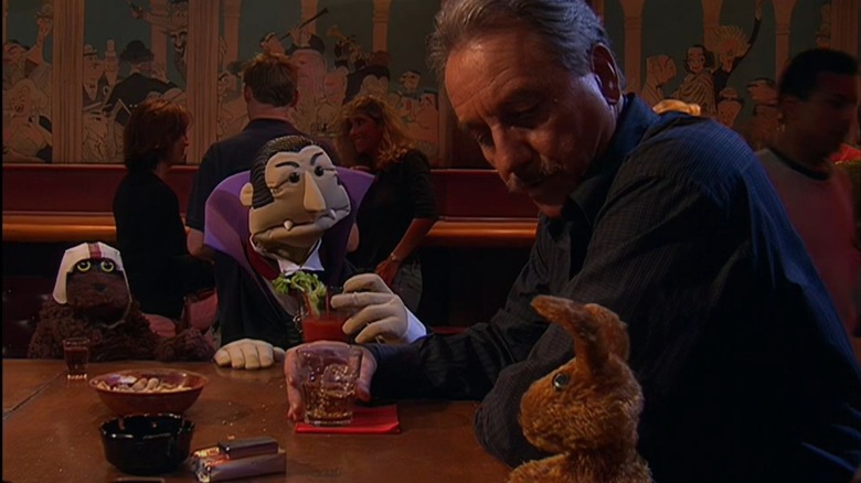 The cast of Sweetknuckle Junction shares a drink on Greg the Bunny