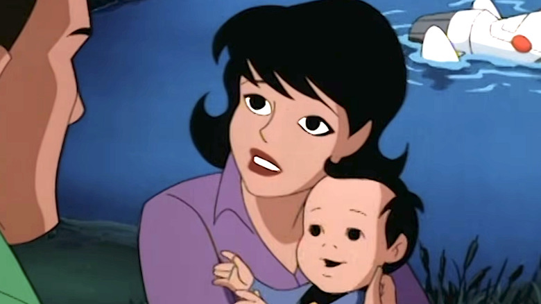 Martha Kent holding the infant Kal-El