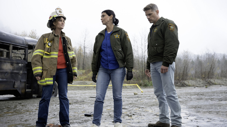 Sharon, Mickey and Boone in Fire Country/Sheriff Country crossover