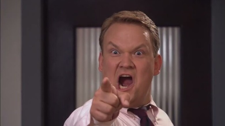 Andy Richter angrily points in Andy Richter Controls the Universe