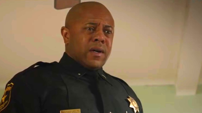 Rockmond Dunbar as Eli Roosevelt, looking down in horror in Sons of Anarchy.