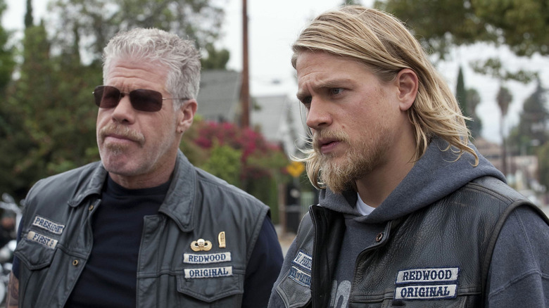 Clay Morrow and Jax Teller in Sons of Anarchy